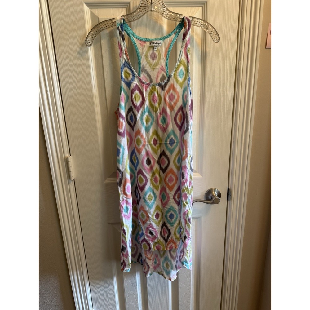 PJ SALVAGE Multi Colored Ikat Tank Nightgown Dress Cover up Sz Smal